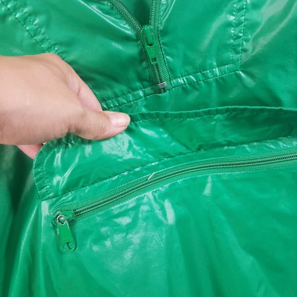 VINTAGE Lacoste IZOD Gator Nylon Pullover Hooded Rain Jacket Windbreaker Green M - Picture 5 of 14